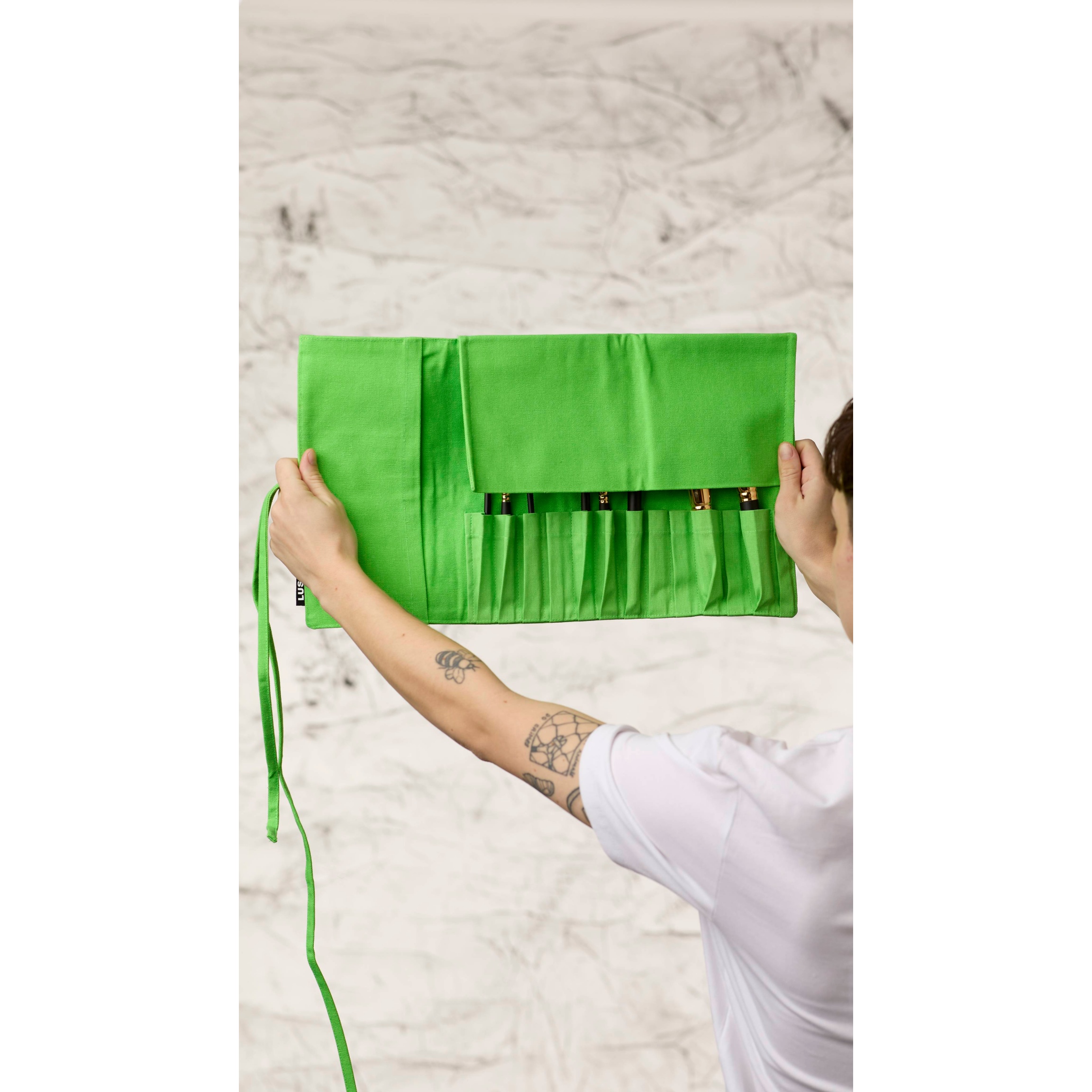 Makeup Brush Wrap - Fluoro Green - Image 3