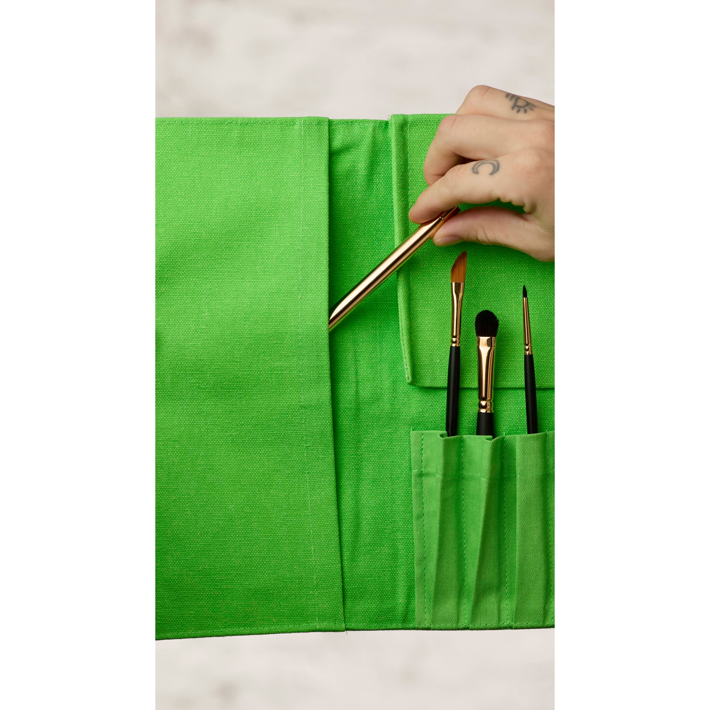 Makeup Brush Wrap - Fluoro Green - Image 4