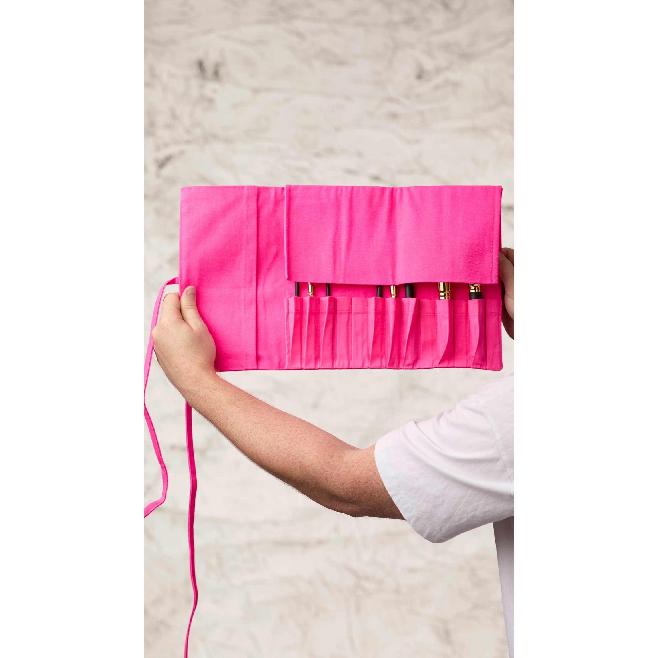 Makeup Brush Wrap - Fluoro Pink - Image 3
